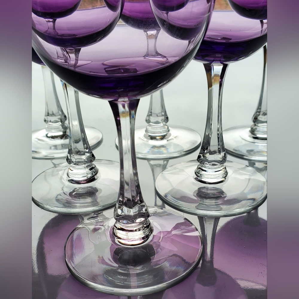 (3 Left) "Fascination Lilac" 8oz Glasses by Fostoria 🇺🇸 - Picture 6 of 9